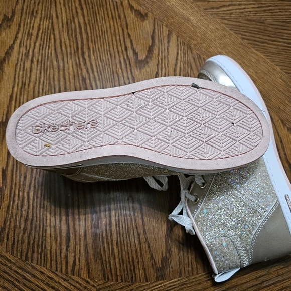 Skechers Gold Glitter Adaptive High Tops size 4.5 - Picture 3 of 5